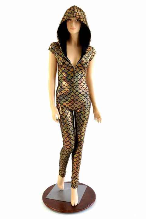 Gold Dragon Hooded Catsuit
