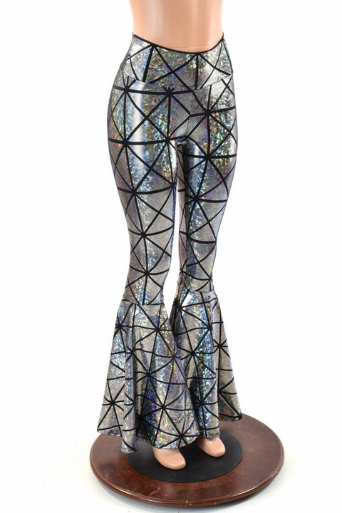 Black Holographic Disco Mermaid High Waisted Leggings 