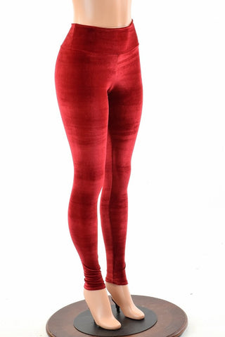 red high waisted leggings