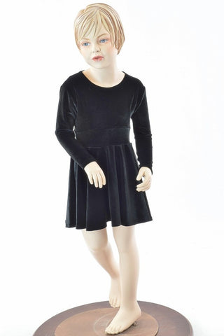 kids black velvet dress