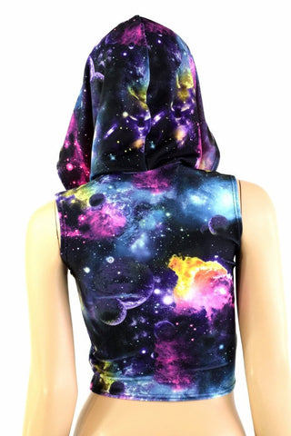 galaxy crop top hoodie