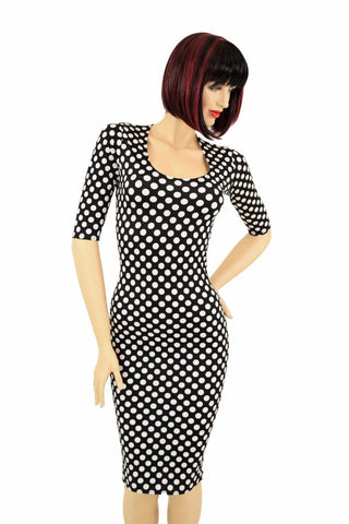 black and white wiggle dress