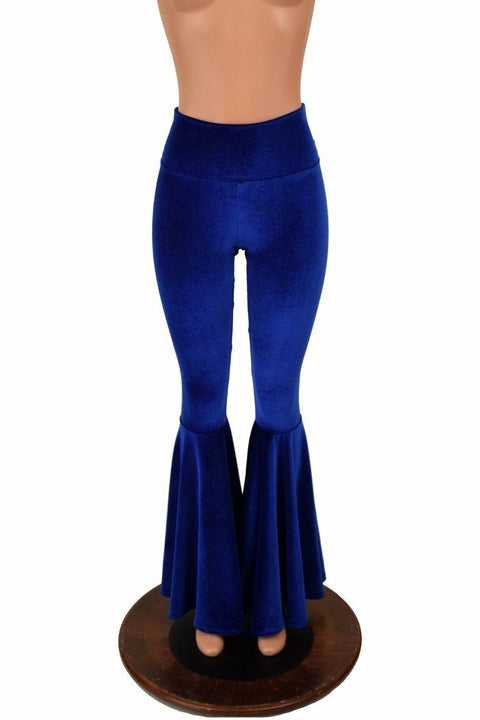 Royal Blue Velvet High Waist Bell Bottoms Women// Leggings//festival Pant//flare  Pant//plus Size Clothing//fall Trend//back to School 