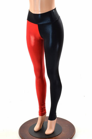 red high waisted leggings