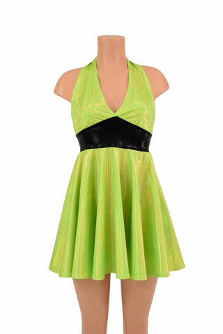 neon green skater dress