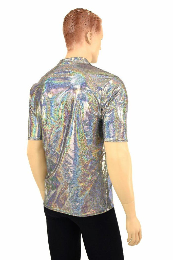 Mens Silver Holographic V Neck Shirt – Coquetry Clothing