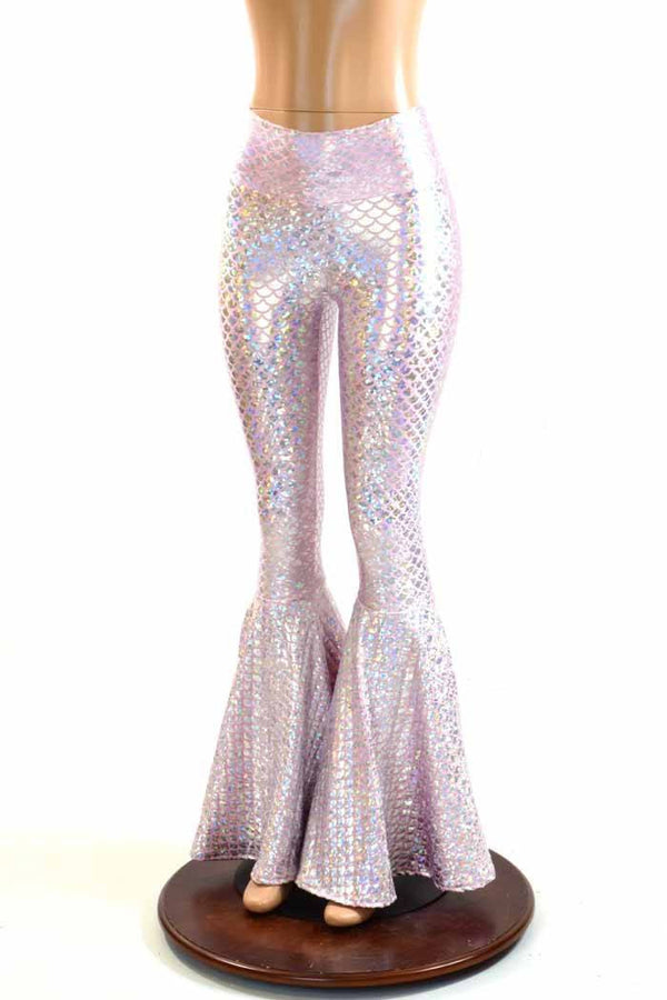 Pink Mermaid High Waist Bell Bottom Flares | Coquetry Clothing