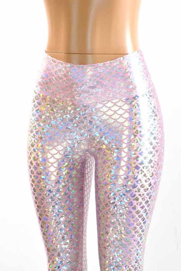 Pink Mermaid High Waist Bell Bottom Flares | Coquetry Clothing