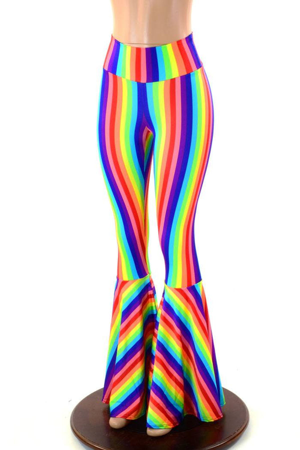 Rainbow High Waist Bell Bottom Flares | Coquetry Clothing