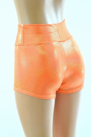 orange high waisted shorts