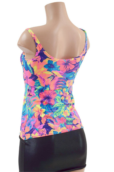 Tahitian Floral Full Length Thin Strap Tank Top – Coquetry Clothing