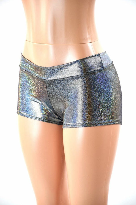 Lowrise Flashbulb Holographic Metallic Spandex Low Rise Booty Shorts 154188  