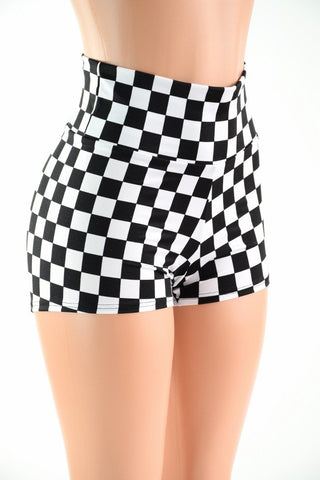 checkered high waisted shorts