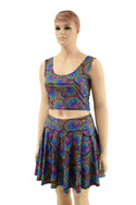 Skater Skirt and Crop Tank Set in Radioactive - Coquetry Clothing