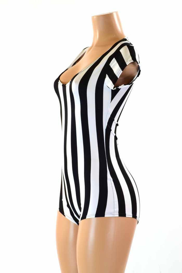 black and white striped romper outfit