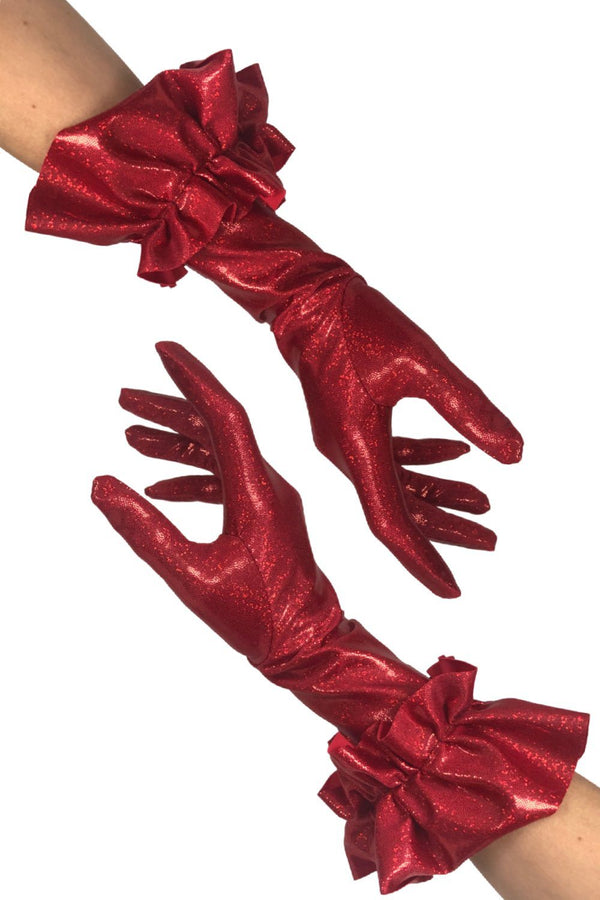 short red gloves