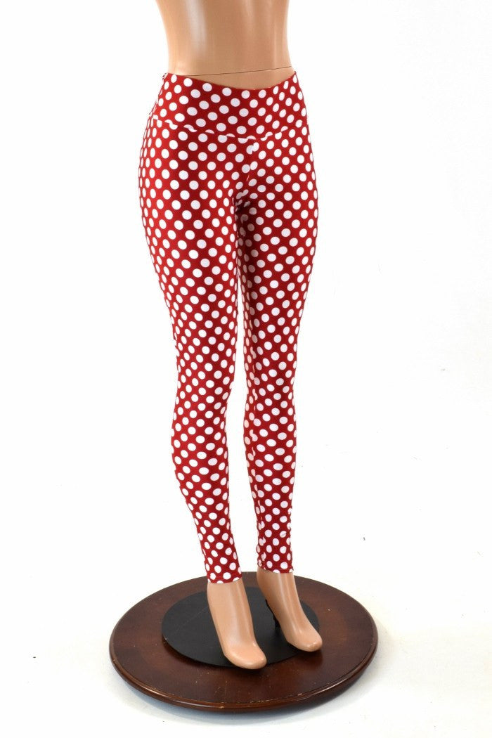 Buy Red Hot Polka Dot Yoga Leggings Online | By Miss Lala