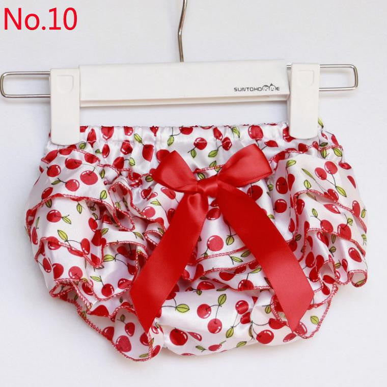 Newborn Baby Boys Girls Satin Ruffle PP Shorts Pants Baby Kids Leopard Bowknot Bloomers Skirt Dress 