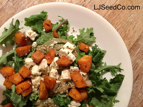 hemp hear and sweet potato salad