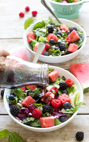 watermelon basil feta salad