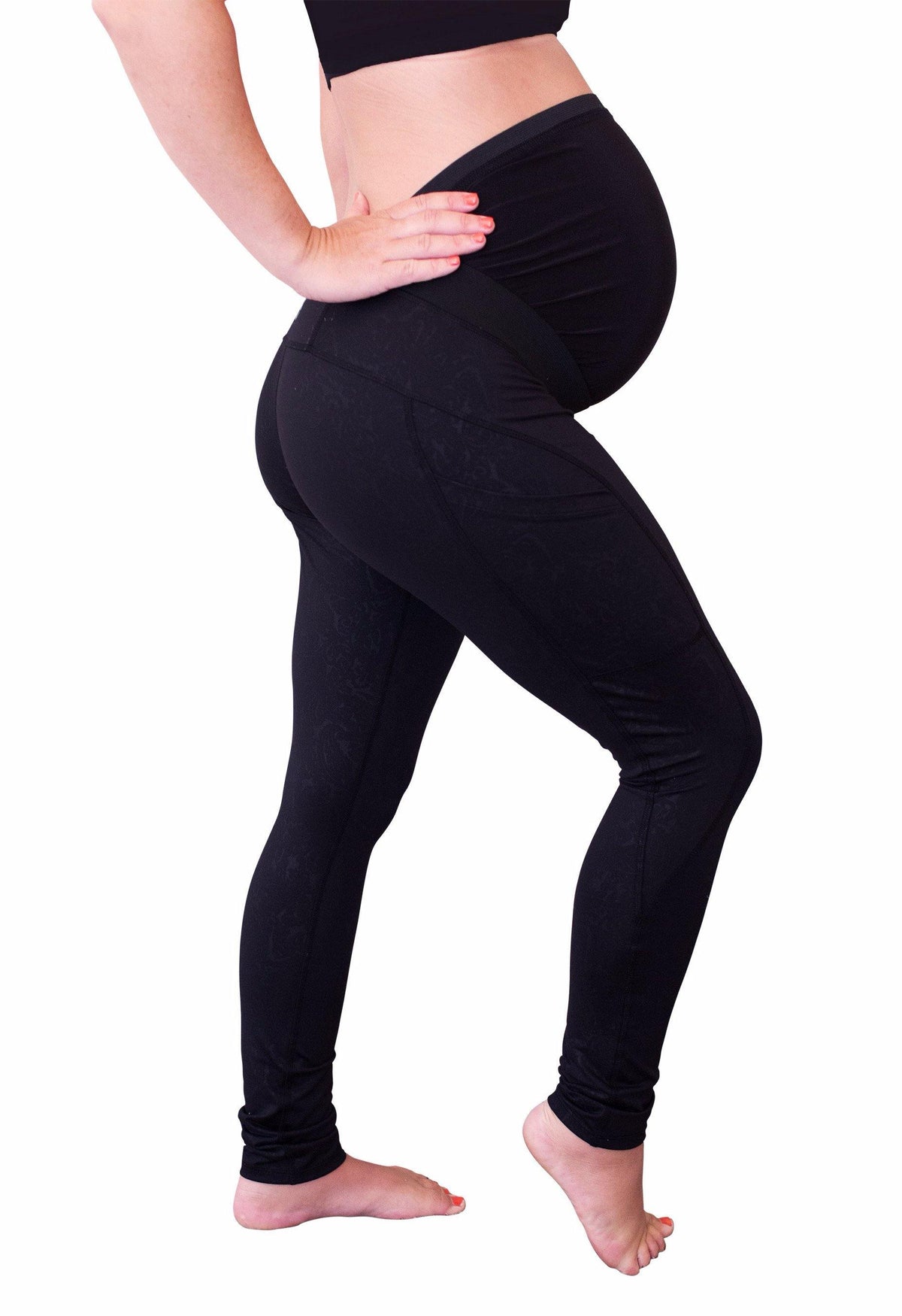 Mumberry® Maternity Leggings | Belly Band | Full Bump Support With Pocket