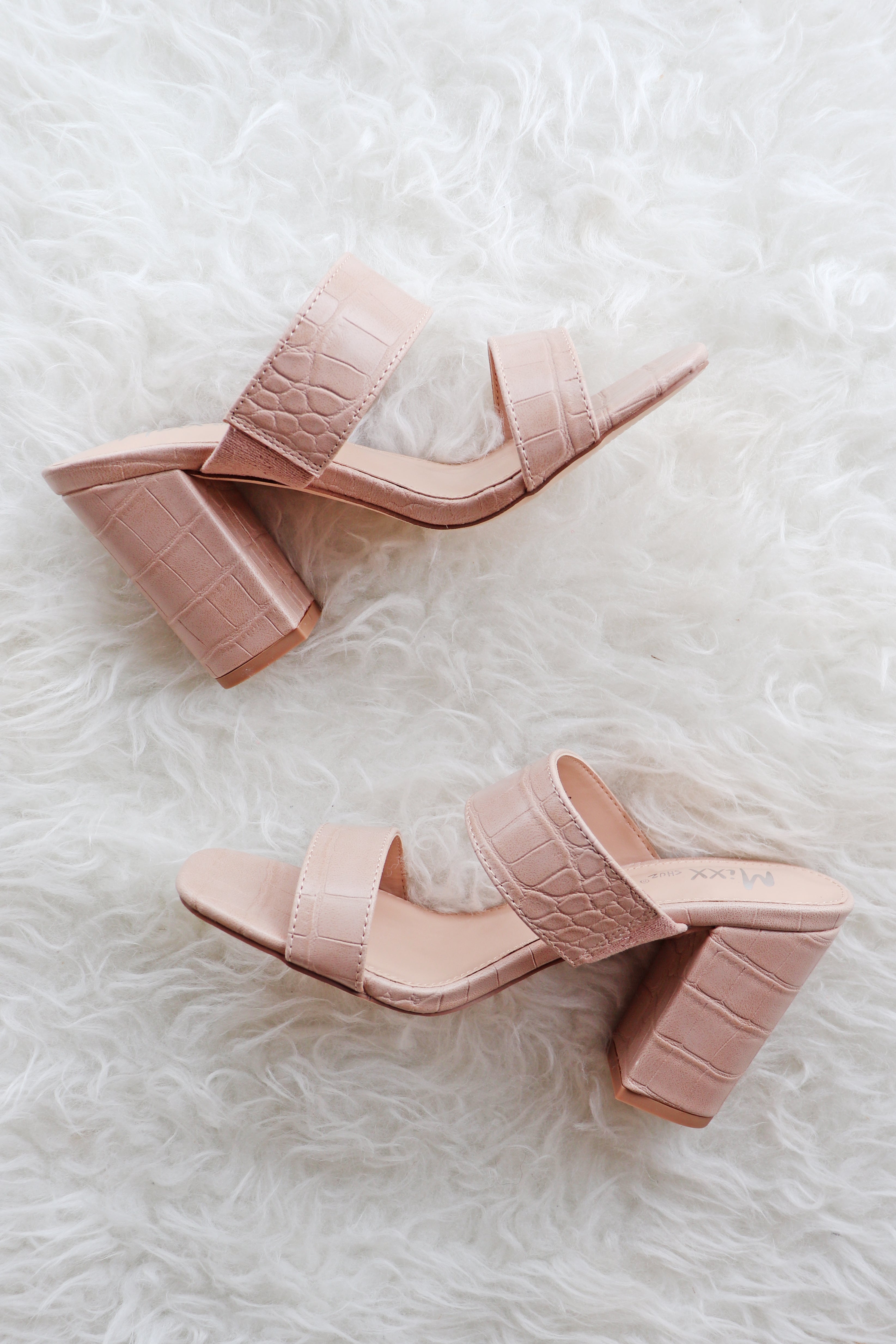 nude croc heels