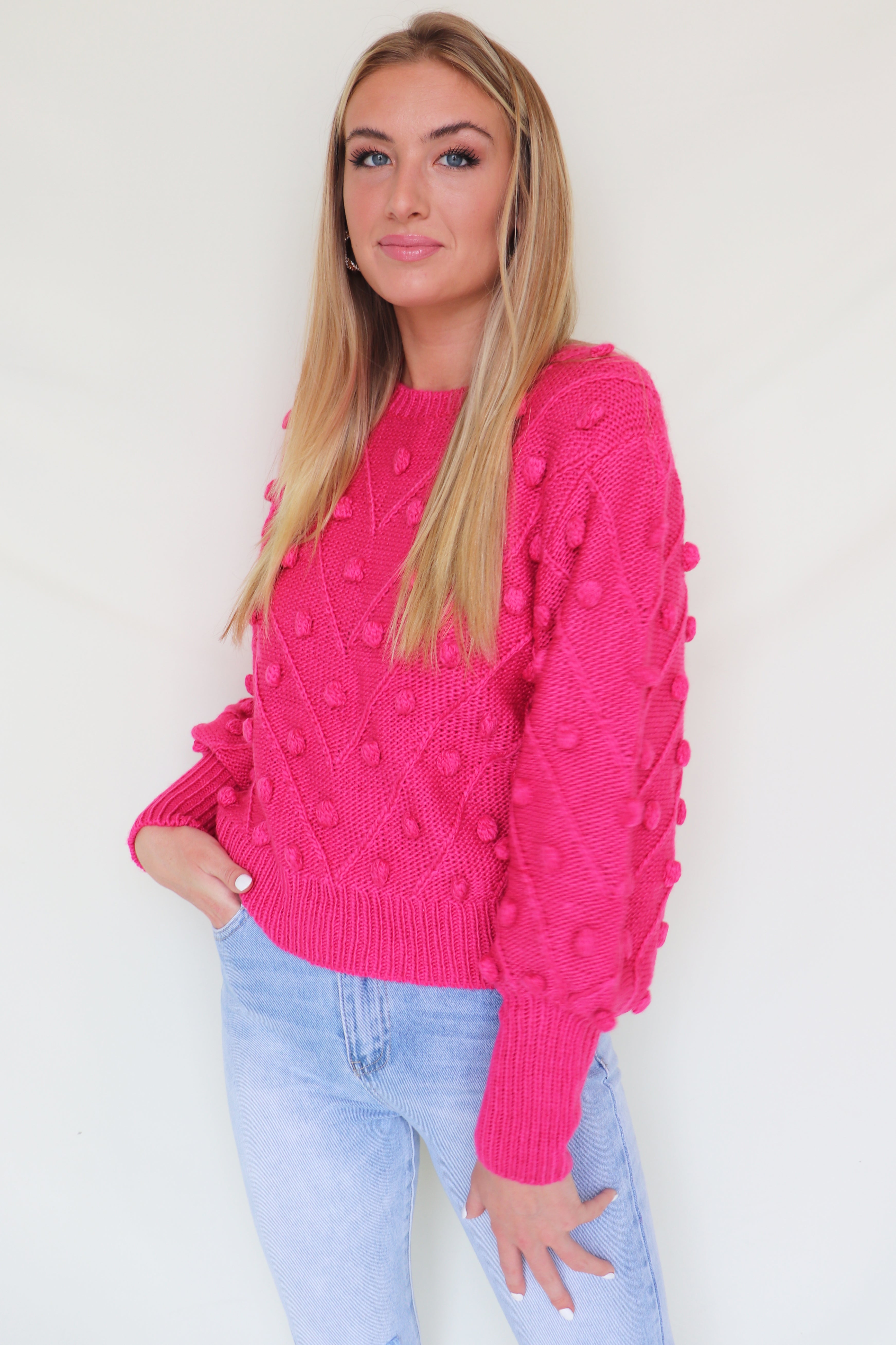 fuschia pink sweater
