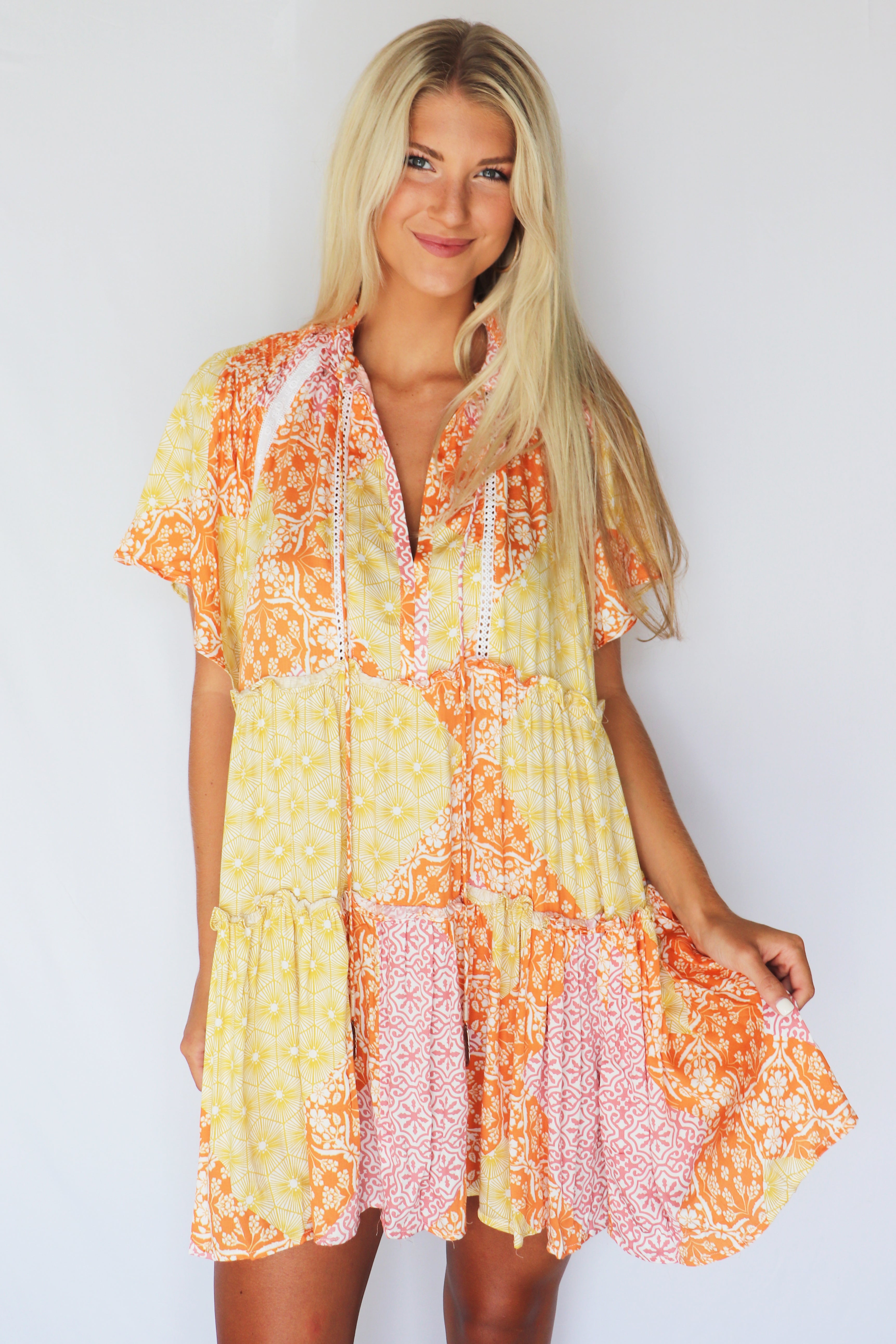 tiered swing dress