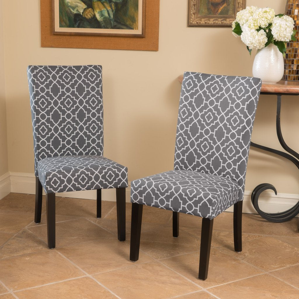 Millie Patterned Fabric Dining Chair Set Of 2 In Many Color Combos MCM Classics