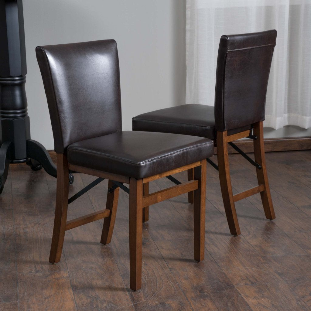 david folding dining chairs set of 2 in dark brown