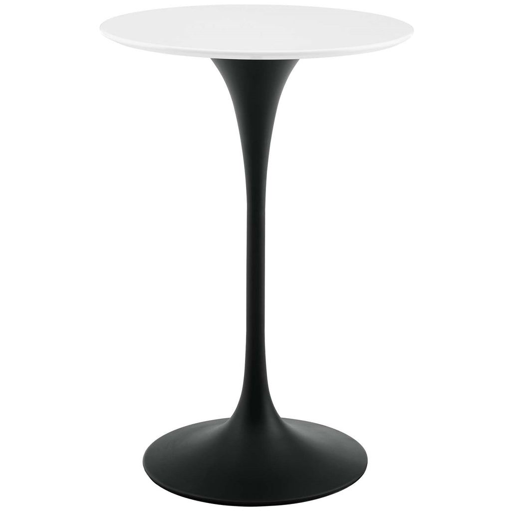 Lippa 28" Round Wood Bar Table in Black White