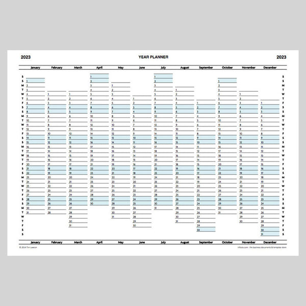 stad saai Discriminerend 2023 Year Planner Calendar download for A4 or A3 print – Infozio