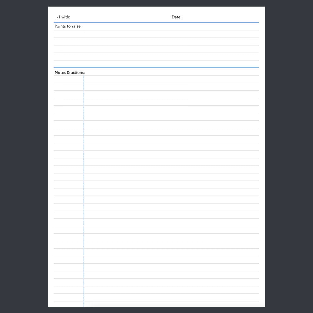 One to One Notes template for paperless use on iPad or tablet – Infozio