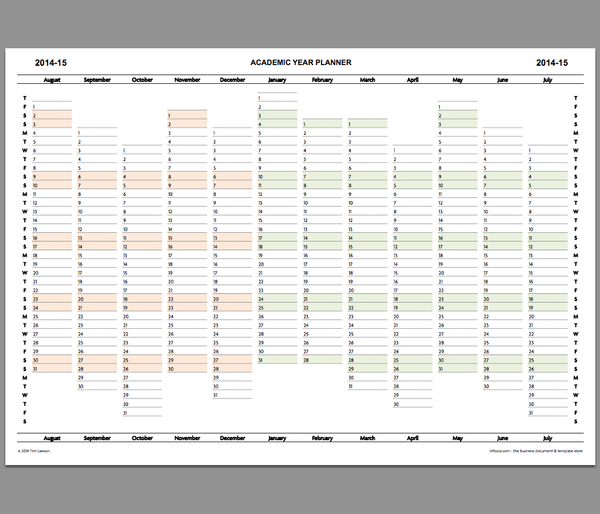 Free Printable Academic Year Planner Templates Printable Download