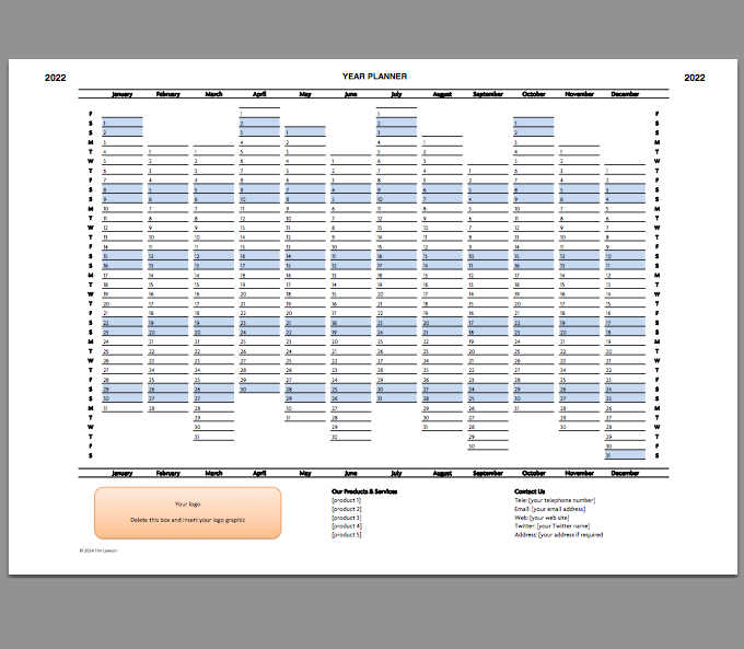 Excel Day Planner Template 2022