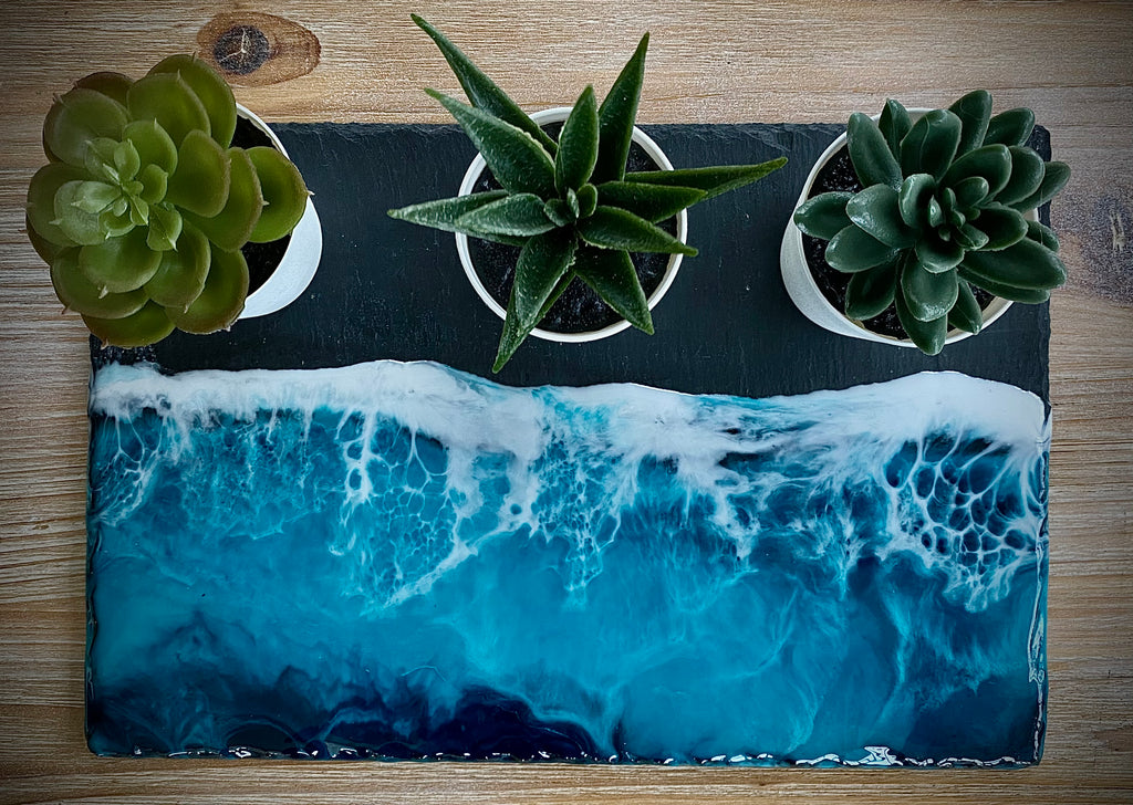 Resin Seascape on Slate