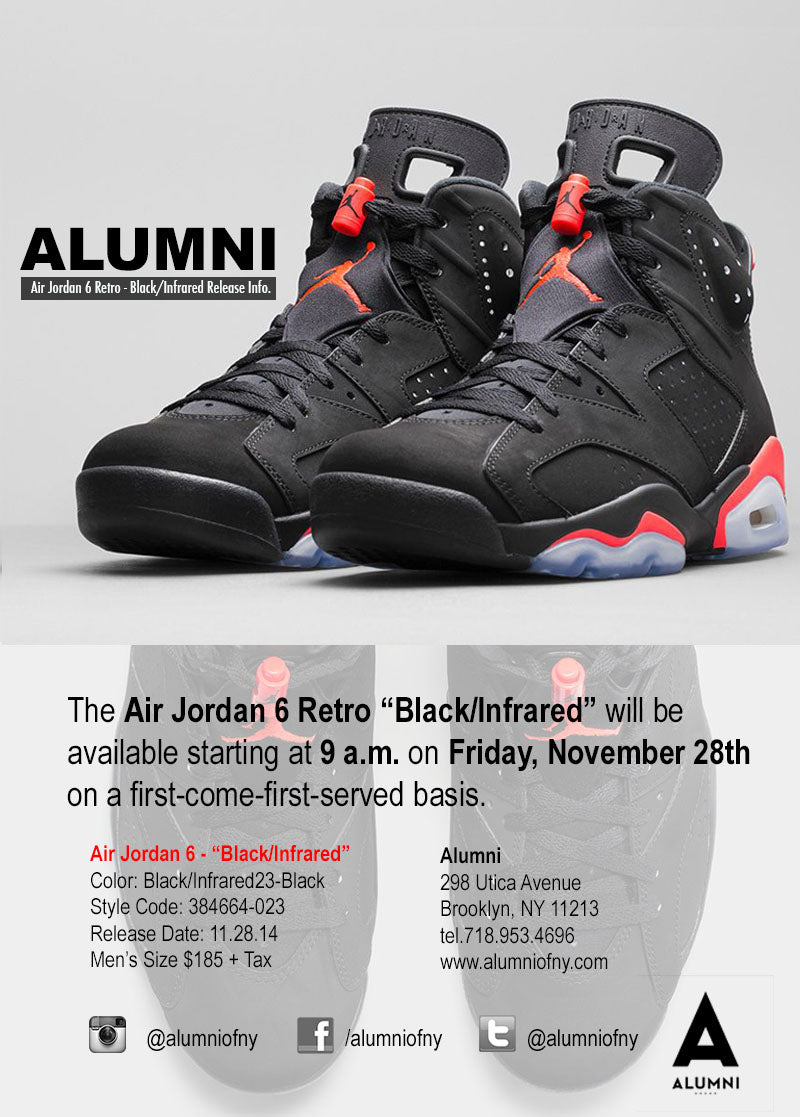 AIR JORDAN 6 RETRO - BLACK/INFRARED 23 