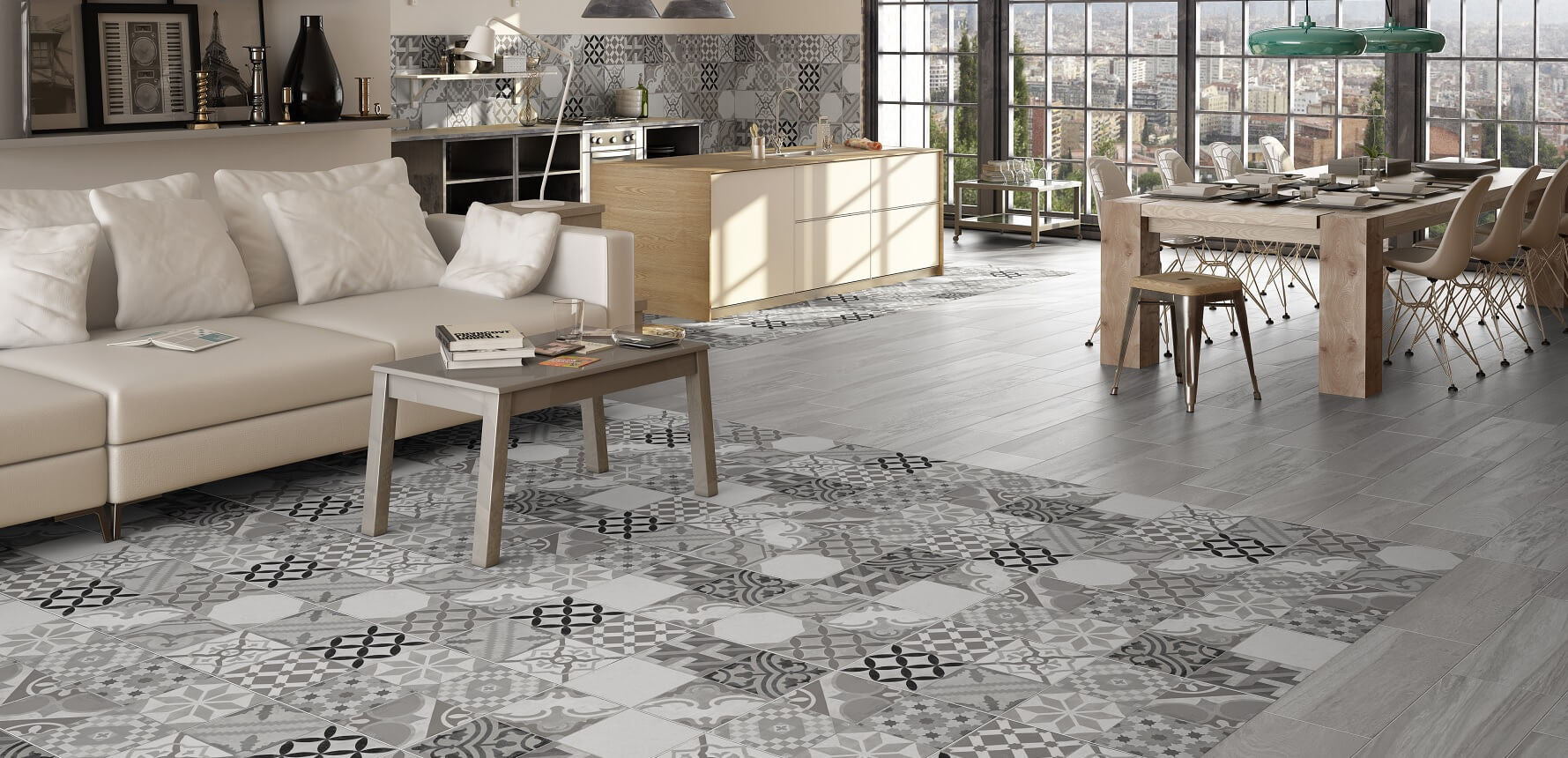Vintage Style Floor Tiles Presenting The Stunning Moments Gris