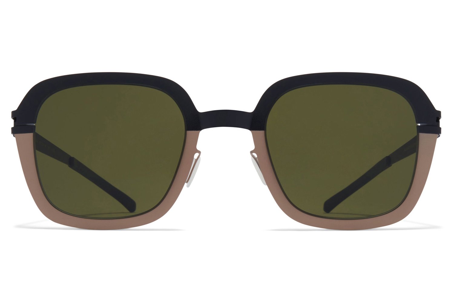 MYKITA | Paloma in Jet Black/Greige with Raw Green Solid Lenses