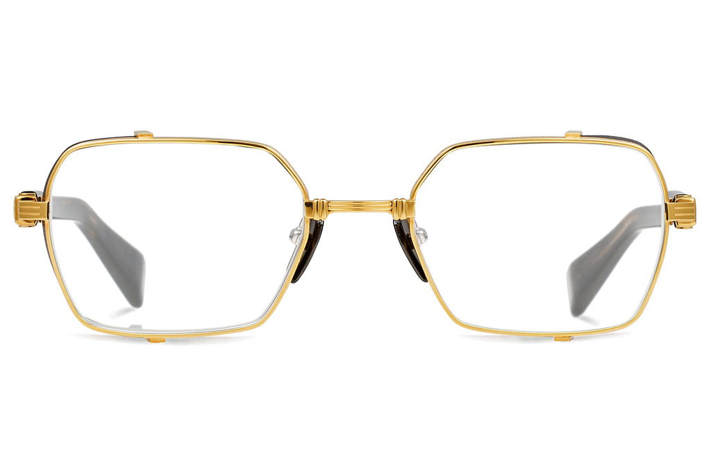 Balmain Eyewear - Imperial Sunglasses | Specs Collective, Matte White & Yellow Gold with Dark Brown Gradient Lenses