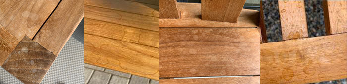 Water Marks on Teak Wood with Wax Coat