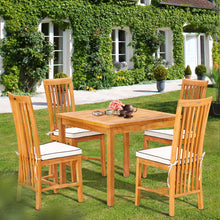 5 Piece Teak Wood Balero Patio Bistro Dining Set including 35" Table and 4 Side Chairs
