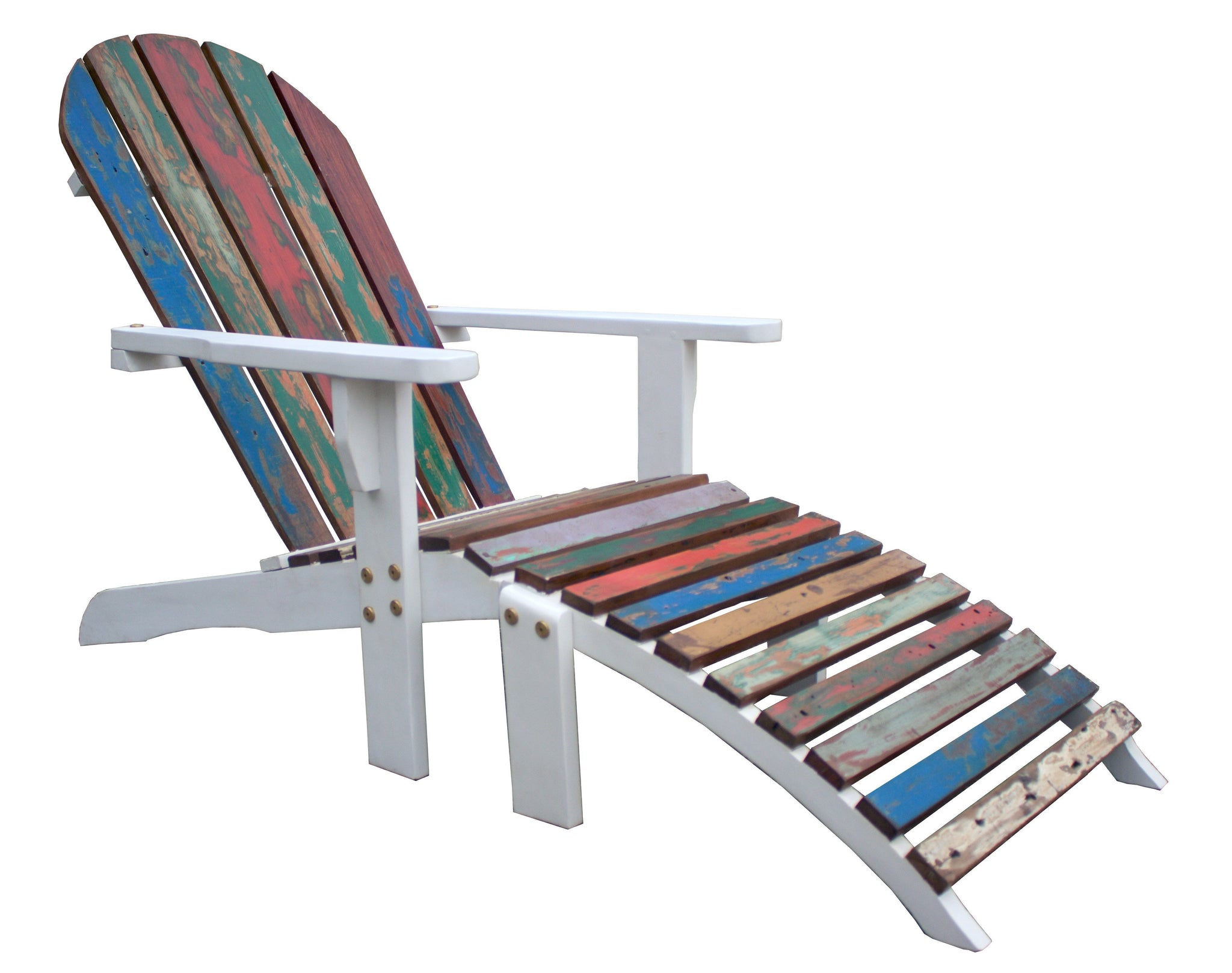 Adirondack Chair Including Footstool Made From Recycled Teak Wood
