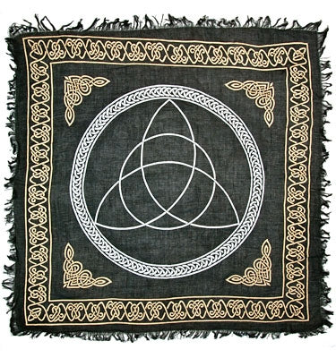 Triquetra Altar Cloth in Gold and Silver | Mystic Moons Books & Brews