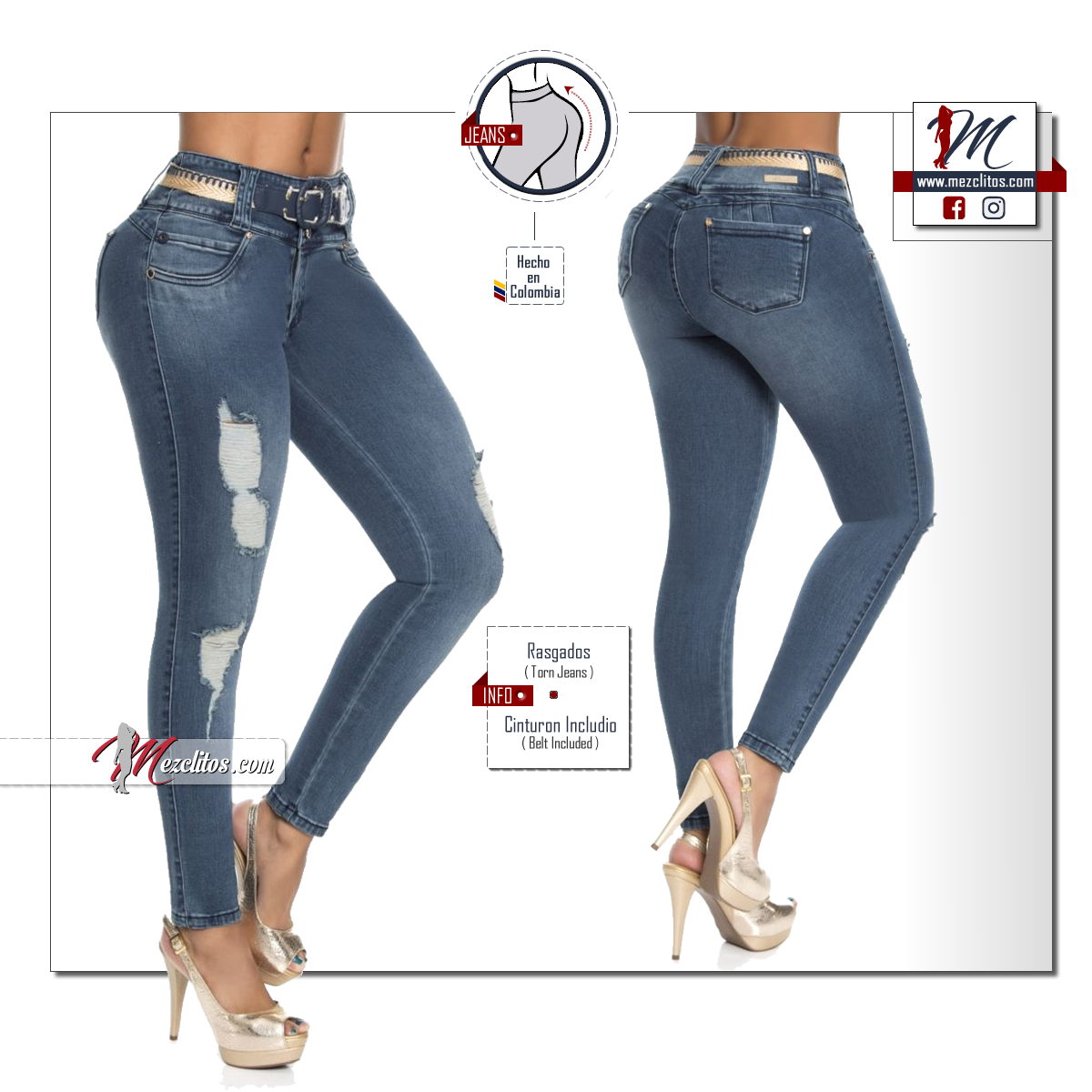 partes Chaleco código Pitbull Jeans PT6548 - 100% Colombianos – Mezclitos