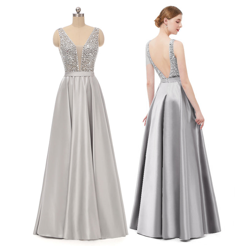 Silver Long Prom Dress 2019 | My Class Shop