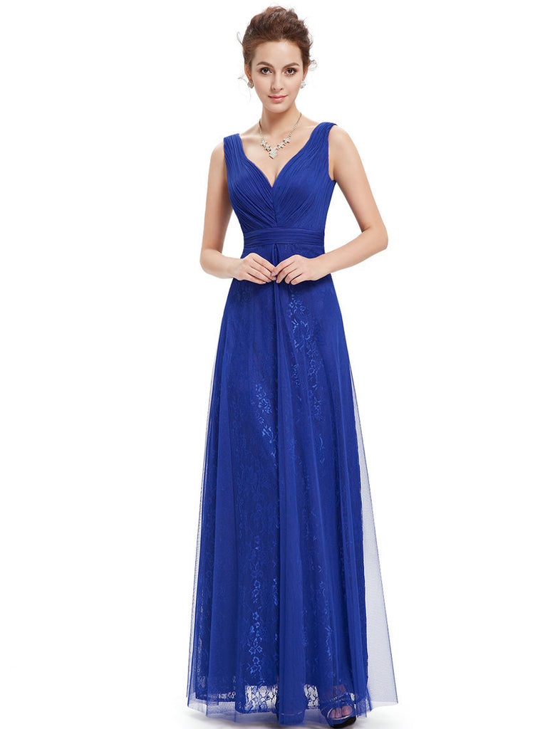 Blue V neck Ruched Prom  Dress  prom  dresses  near  me  My 