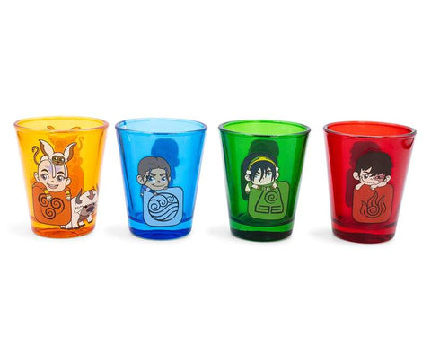 14. Avatar: The Last Airbender Chibi Characters 2-Ounce Shot Glasses | Set of 4