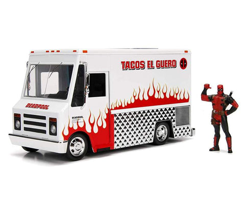 Deadpool Figure w/ 1:24 Scale Die-Cast Taco Truck.