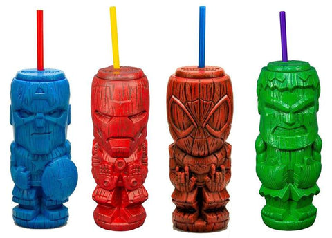 Marvel Plastic Geeki Tiki Tumblers | Set of 4